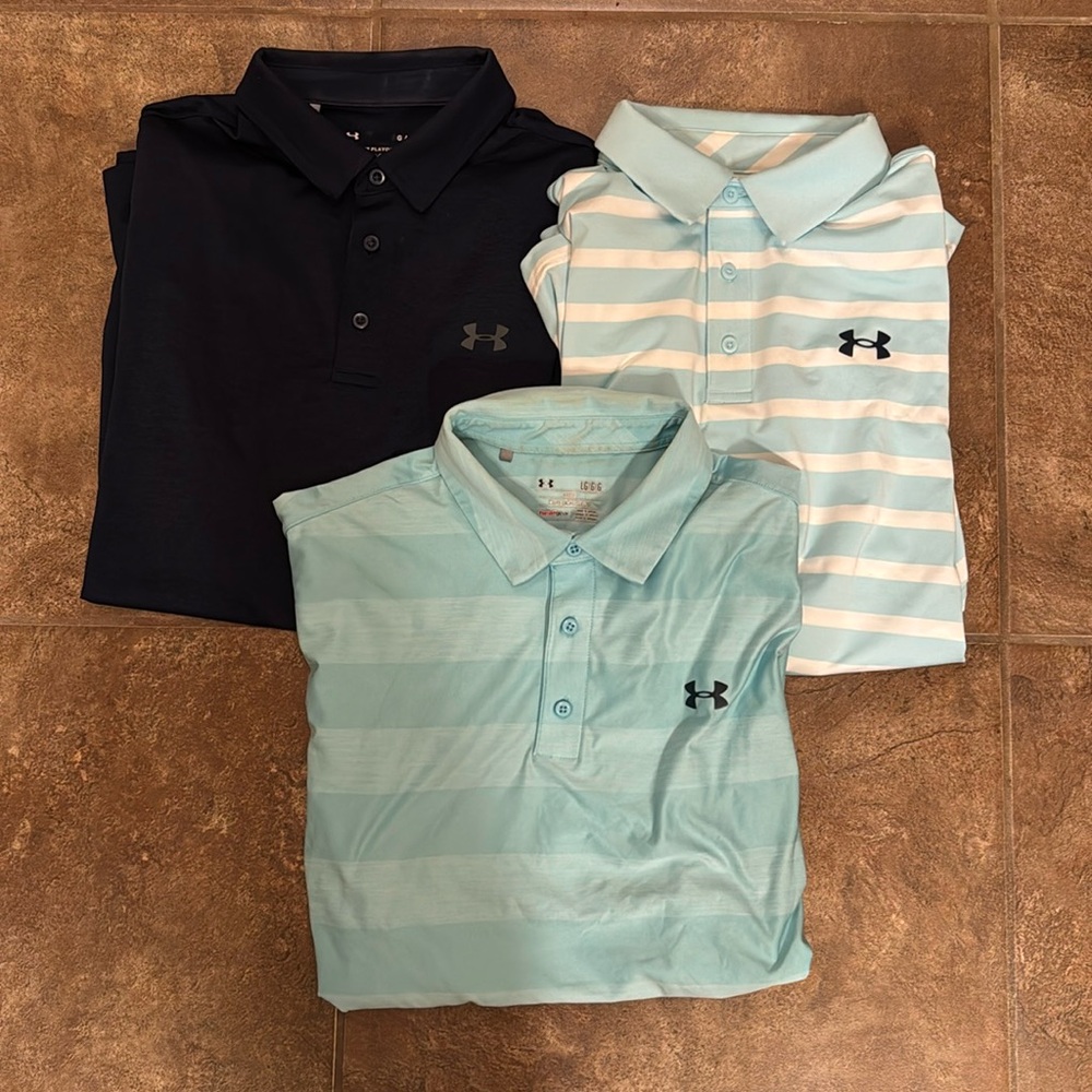 Bundle of 3 Men’s Under Armor Polos Short Sleeved